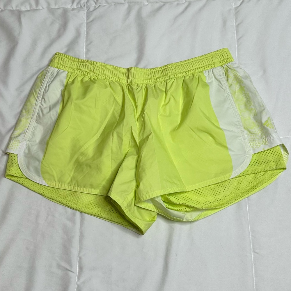 Adidas yellow athletic shorts